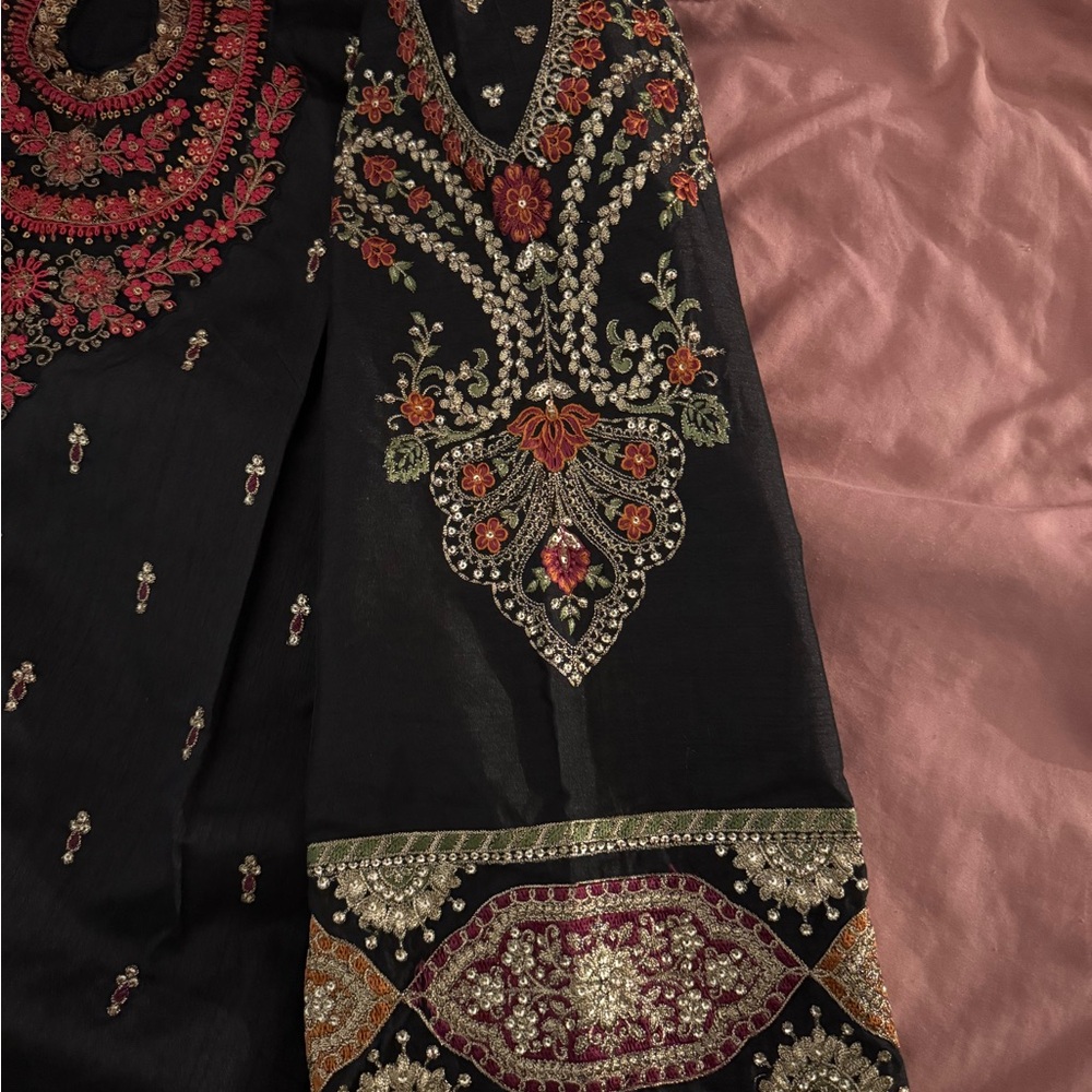 Elegant Black Embroidered Dress